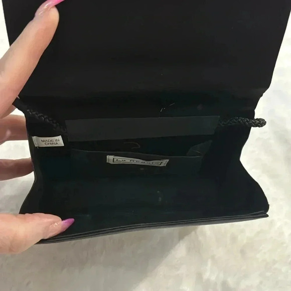 Vintage La Regale Black Evening Satin Mini Purse HandBag Crossbody Elegant Fun - Picture 9 of 16